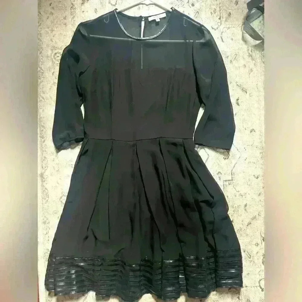 BB Dakota dress with mesh and leather accents